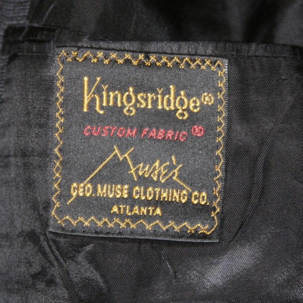 Vintage‎ Kingsridge Blazer Mens 42R Grey Plaid Custom Fabric Wool Office Attire